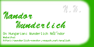 nandor wunderlich business card